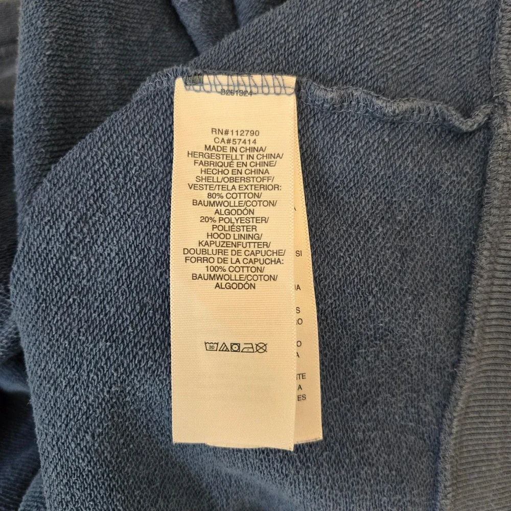 True Religion Y2K Mens Skater Hoodie Blue Buddha Guitar Horseshoe Logo Size L